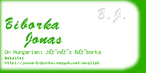 biborka jonas business card